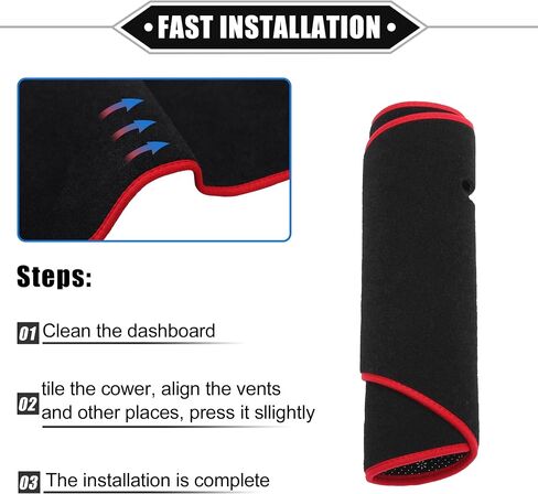 Dashboard Cover Compatible for Hyundai Sonata 2002-2005, Non-Slip Polyester Black Dash Cover Mat Dash Board Protector Cover in Saudi Arabia