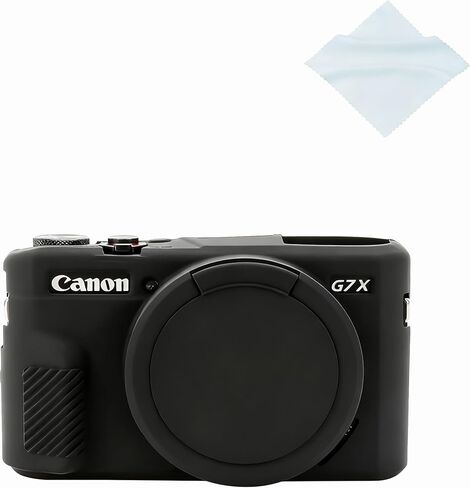 غلاف كاميرا G7x Mark II ، غطاء العدسات القابلة للإزالة G7x غطاء السيليكون لـ Canon PowerShot G7x II ، G7x ، حالة السيليكون الرخو الخفيف - السحر الأسود in Kuwait