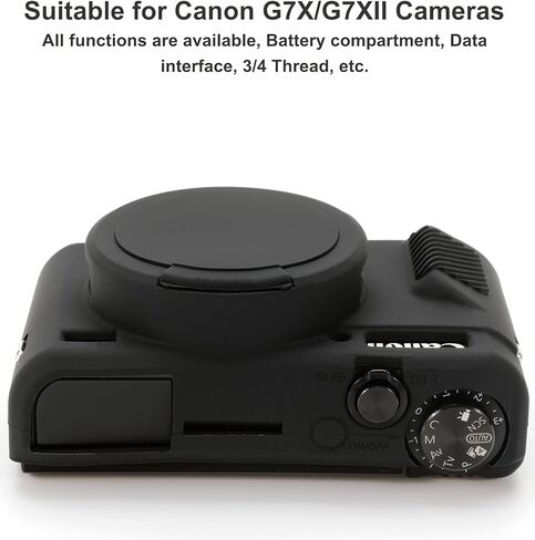 غلاف كاميرا G7x Mark II ، غطاء العدسات القابلة للإزالة G7x غطاء السيليكون لـ Canon PowerShot G7x II ، G7x ، حالة السيليكون الرخو الخفيف - السحر الأسود in Kuwait