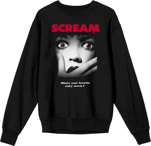 Bioworld Scream 1-3 Movie Poster Crew Neck Long Sleeve Black Adult Sweatshirt in Saudi Arabia