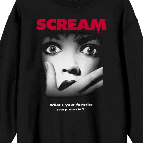 Bioworld Scream 1-3 Movie Poster Crew Neck Long Sleeve Black Adult Sweatshirt in Saudi Arabia