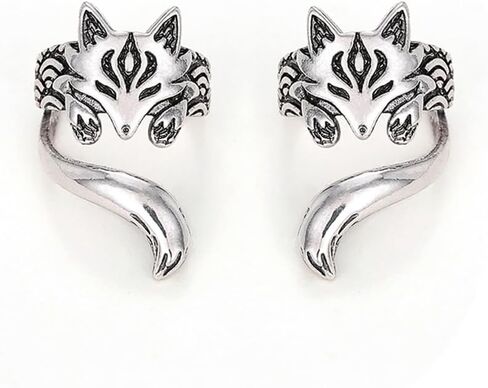 Vintage Fox Ear Cuffs for Women Anti Color Clip Earrings in Saudi Arabia