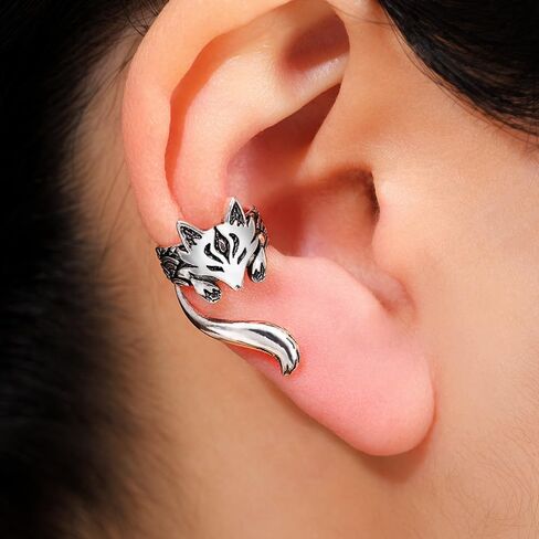 Vintage Fox Ear Cuffs for Women Anti Color Clip Earrings in Saudi Arabia