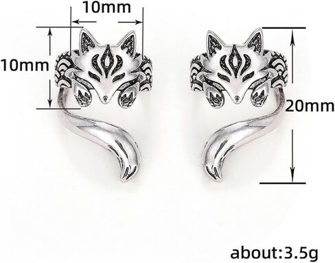 Vintage Fox Ear Cuffs for Women Anti Color Clip Earrings in Saudi Arabia