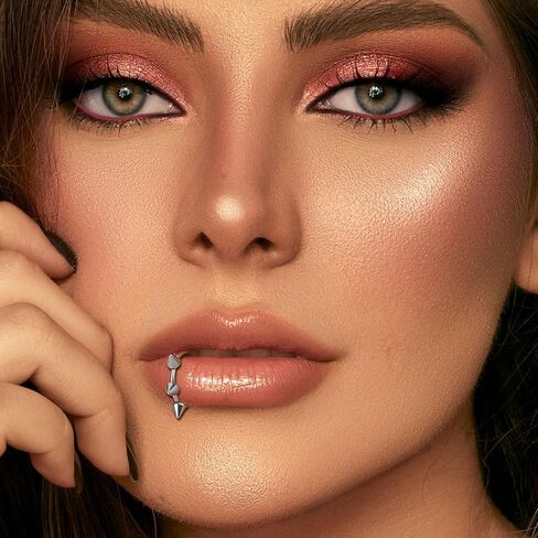 Xpircn 10 قطع حلقة شفاه وهمية لأسنان مصاصي الدماء، ثقب شفاه وهمي قابل للتعديل غير ثقب الشفاه الكفة الأذن أقراط الكفة الحاجز وهمية الأنف ثقب المجوهرات للنساء الرجال in Kuwait