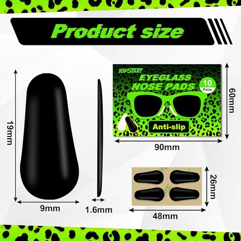 وسادات أنف سيليكون رفيعة للغاية بطول 1.6 مم وطول 19 مم للنظارات - وسادات أنف بديلة لاصقة مضادة للانزلاق، مع دعم فائق الالتصاق للنظارات والنظارات الشمسية ونظارات الضوء الأزرق in Kuwait