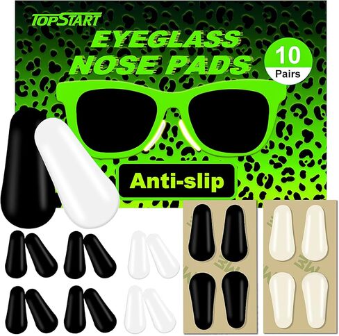 1.6mm Ultra-Thin-19mm Long Silicone Nose Pads for Glasses – Anti-Slip Adhesive Replacement Nose Pads, with Super Sticky Backing for Eyeglasses, Sunglasses & Blue Light Glasses in Kuwait