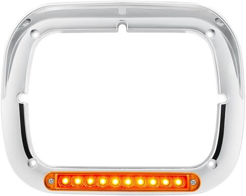 United Pacific 32370 10 LED 5" x 7" Headlight Bezel with Visor - Amber LED/Amber Lens – ONE Unit in Saudi Arabia