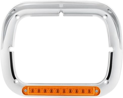 United Pacific 32370 10 LED 5" x 7" Headlight Bezel with Visor - Amber LED/Amber Lens – ONE Unit in Saudi Arabia