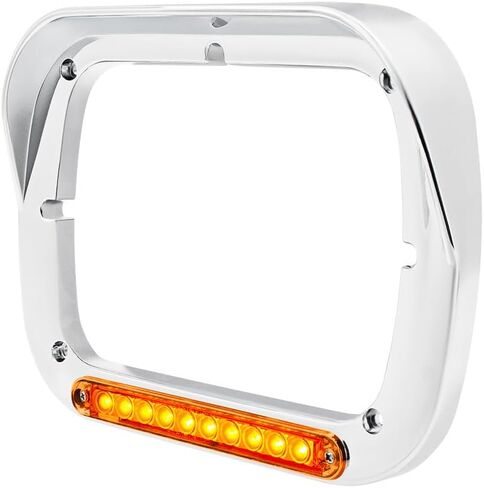 United Pacific 32370 10 LED 5" x 7" Headlight Bezel with Visor - Amber LED/Amber Lens – ONE Unit in Saudi Arabia