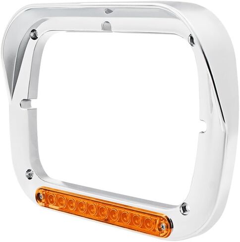 United Pacific 32370 10 LED 5" x 7" Headlight Bezel with Visor - Amber LED/Amber Lens – ONE Unit in Saudi Arabia