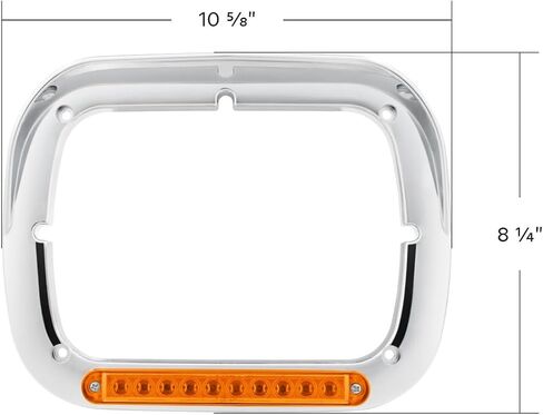 United Pacific 32370 10 LED 5" x 7" Headlight Bezel with Visor - Amber LED/Amber Lens – ONE Unit in Saudi Arabia