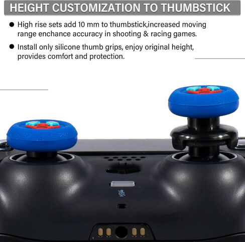 FPS Thumbstick Extender & Texture Silicone Grip Cover 2 Sets for PS5 & PS4 Controller (Joker Red) in Saudi Arabia