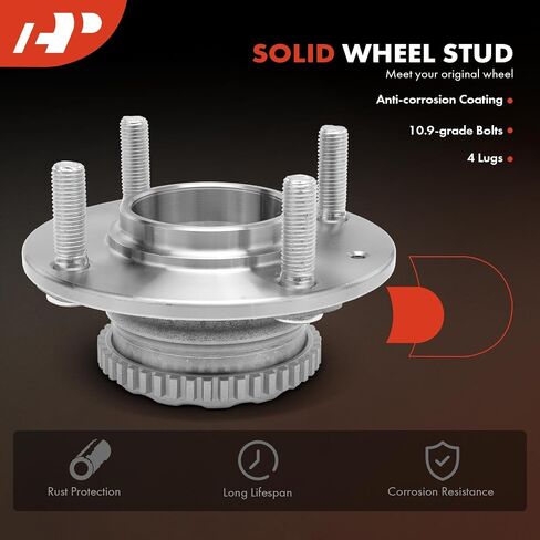 A-Premium 2 × محمل العجلة الخلفية ومجموعة المحور مع حلقة ABS و4 عروة متوافقة مع Honda Accord 1998-2002، L4 2.3L in Saudi Arabia