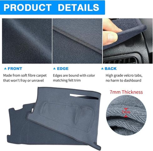 Dashboard Cover Custom Fit for Ford Econoline E150 E250 E350 E450 Super Duty Wagon Cargo Van 2009-2015,Dash Cover Mat Pad Carpet Protector (Dark Gray) in Kuwait