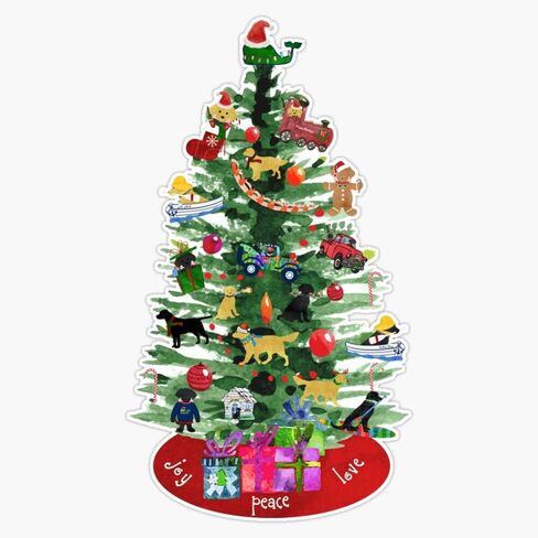 MAGNET Preppy Dog Christmas Tree Magnetic Sticker Vinyl Waterproof Magnet Decal Car 5" in Saudi Arabia