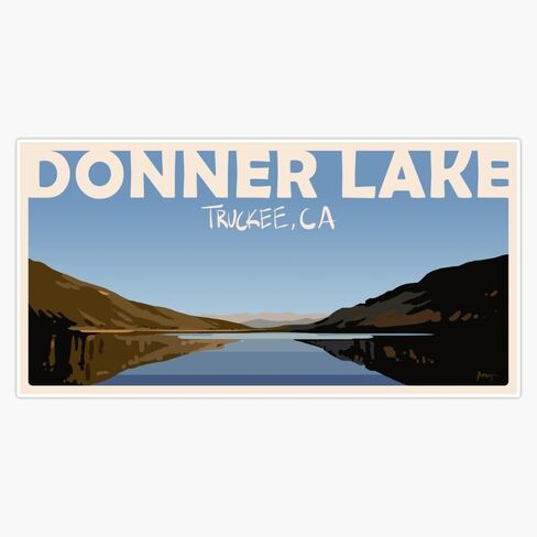 ملصق Donner Lake Truckee، CA لنافذة زجاجة المياه مقاس 5 بوصات in Saudi Arabia