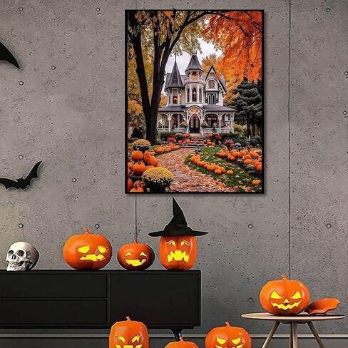 مجموعة طلاء ajepon للهالوين بالأرقام، طلاء رعب حسب الأرقام للبالغين، مجموعات طلاء للهالوين للبالغين بالأرقام على القماش بدون إطار، طلاء أكريليك زيتي لديكور المنزل مقاس 16 × 20 بوصة in Kuwait