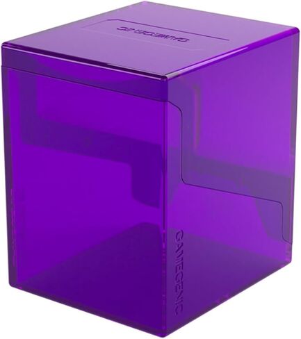 Gamegenic Bastion 100+ XL Deck Box - صغير الحجم وآمن ومنظم بشكل مثالي لبطاقات التداول الخاصة بك! تحمي بأمان أكثر من 100 بطاقة ذات أكمام مزدوجة، لون أرجواني، مصنوعة in Kuwait