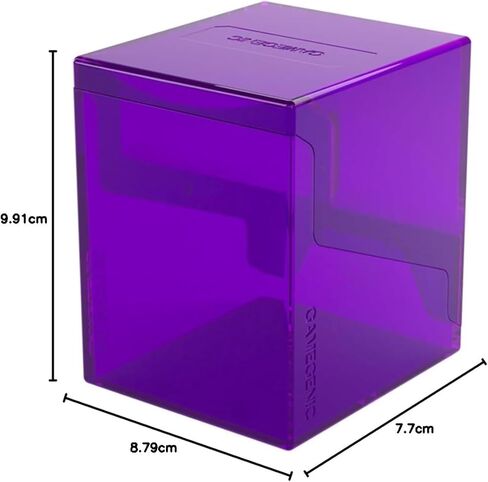 Gamegenic Bastion 100+ XL Deck Box - صغير الحجم وآمن ومنظم بشكل مثالي لبطاقات التداول الخاصة بك! تحمي بأمان أكثر من 100 بطاقة ذات أكمام مزدوجة، لون أرجواني، مصنوعة in Kuwait