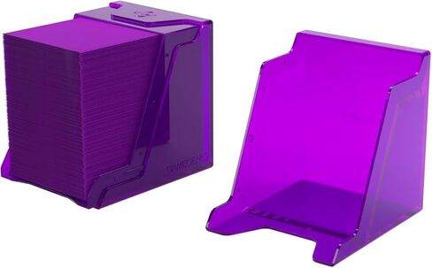 Gamegenic Bastion 100+ XL Deck Box - صغير الحجم وآمن ومنظم بشكل مثالي لبطاقات التداول الخاصة بك! تحمي بأمان أكثر من 100 بطاقة ذات أكمام مزدوجة، لون أرجواني، مصنوعة in Kuwait
