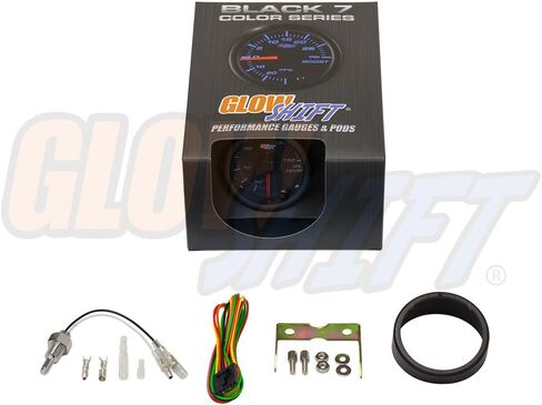 مجموعة قياس درجة حرارة الزيت GlowShift Black 7 ألوان 150 درجة مئوية - تتضمن مستشعرًا إلكترونيًا - قرص أسود - عدسة شفافة - للسيارة والشاحنات - 2-1/16 بوصة 52 مم in Saudi Arabia