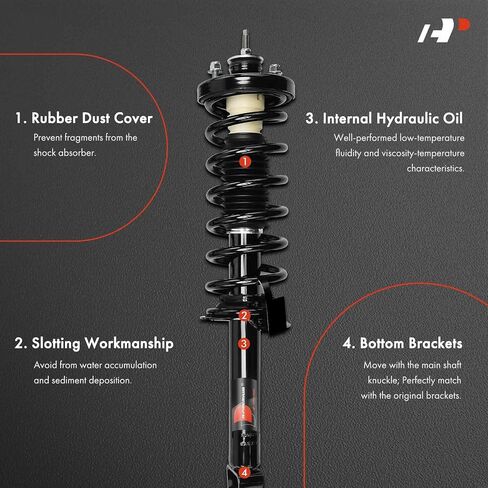 A-Premium Rear Pair (2) Complete Strut and Coil Spring Assembly Compatible with Honda Accord 2013 2014 2015, Driver and Passenger Side in Saudi Arabia