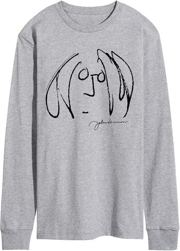 John Lennon - Line Drawing - Men's Long Sleeve Graphic T-Shirt in Saudi Arabia