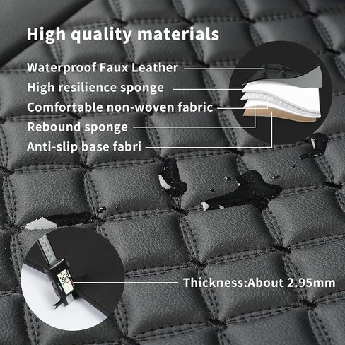 2pcs Car Seat Covers,Leather Water Proof Material No Slip Soft Car Seat Protector Side not Wrapped,for Car with Airbags,Seat Covers Universal for Most Automotive,Suvs,Vans,Trucks (Black) in Saudi Arabia