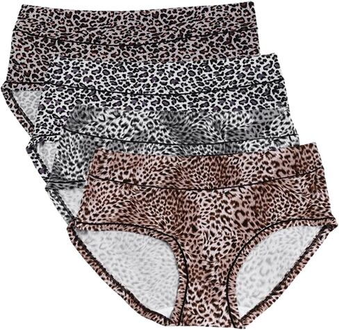 Women’s Underwear Cotton Panties Plus Size Leopard Print Sexy Underwear 4 Pack in Saudi Arabia