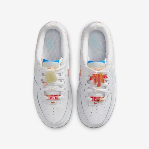 Nike Air Force 1 LV8 Big Kids' Shoes (IB8890-191, White/White/Glacier Blue/Multi-Color) in Saudi Arabia