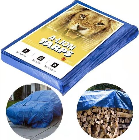 50x100 Stander Duty 6 Mil Tarp Cover, Waterproof, UV Resistant, Rip and Tear Proof, Poly Tarpaulin with Reinforced Edges for Roof, Camping, Patio, Pool Cover, Boat, Blue in Saudi Arabia