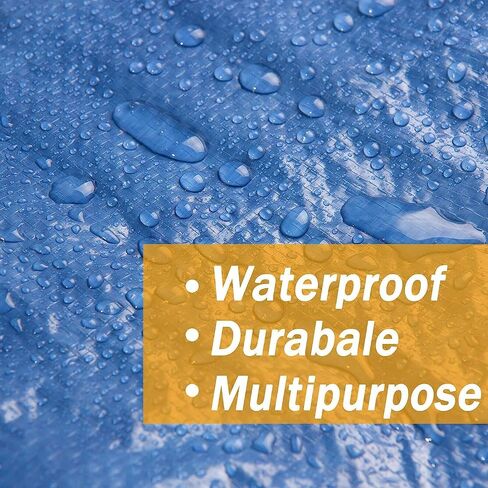 50x100 Stander Duty 6 Mil Tarp Cover, Waterproof, UV Resistant, Rip and Tear Proof, Poly Tarpaulin with Reinforced Edges for Roof, Camping, Patio, Pool Cover, Boat, Blue in Saudi Arabia