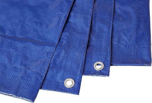 50x100 Stander Duty 6 Mil Tarp Cover, Waterproof, UV Resistant, Rip and Tear Proof, Poly Tarpaulin with Reinforced Edges for Roof, Camping, Patio, Pool Cover, Boat, Blue in Saudi Arabia