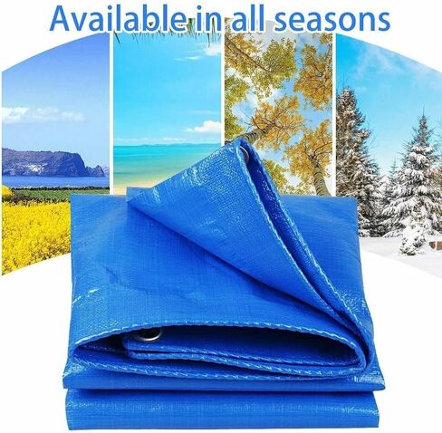 50x100 Stander Duty 6 Mil Tarp Cover, Waterproof, UV Resistant, Rip and Tear Proof, Poly Tarpaulin with Reinforced Edges for Roof, Camping, Patio, Pool Cover, Boat, Blue in Saudi Arabia