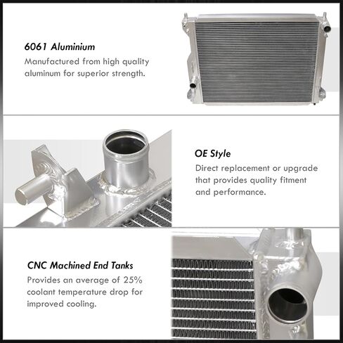 AJP Distributors Tri Core 3-Row Full Aluminum Radiator Engine Motor Cooling Upgrade Compatible/Replacement For Mustang Base GT S197 2005 2006 2007 2008 2009 2010 2011 2012 2013 2014 in Saudi Arabia