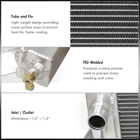 AJP Distributors Tri Core 3-Row Full Aluminum Radiator Engine Motor Cooling Upgrade Compatible/Replacement For Mustang Base GT S197 2005 2006 2007 2008 2009 2010 2011 2012 2013 2014 in Saudi Arabia