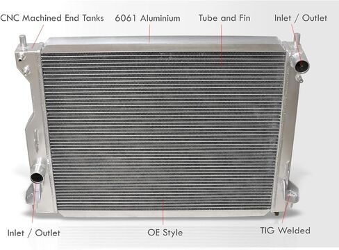 AJP Distributors Tri Core 3-Row Full Aluminum Radiator Engine Motor Cooling Upgrade Compatible/Replacement For Mustang Base GT S197 2005 2006 2007 2008 2009 2010 2011 2012 2013 2014 in Saudi Arabia