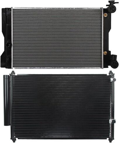 ASAPE 13106 Radiator and 3755 Condenser Engine Replace Kit Fit for Toyota Corolla 2009-2017 (Aluminum) - Set of 2 in Saudi Arabia