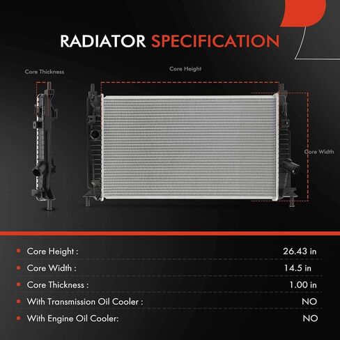 مجموعة رادياتير سائل تبريد المحرك A-Premium متوافقة مع Mazda 3 2012-2013، 2.0L 2.3L 2.5L in Saudi Arabia