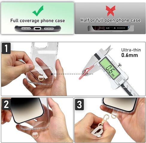 حبل هاتف محمول قابل للتعديل حول الجسم *1 حزام معصم للهاتف *1 مع إبزيم ذهبي فاخر + عروات ربط شفافة *2 للتسوق والسفر والمشي لمسافات طويلة (بيج) in Kuwait