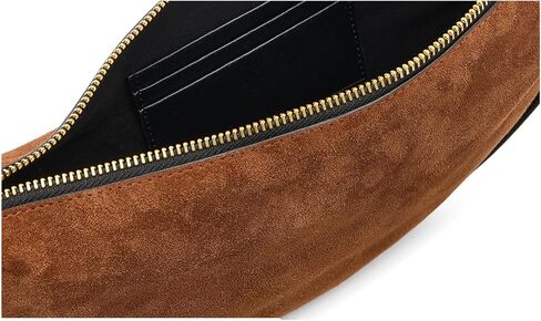 AllSaints Halfmoon Suede Xbody، بني كونياك in Saudi Arabia