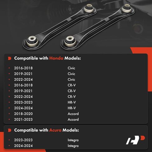 A-Premium 2 x Rear Lower Forward Control Arm, with Bushing, Compatible with Honda CR-V 2016-2024, Civic 2016-2024, Accord 2018-2023, HR-V 2023-2024, Acura Integra 2023-2024 in Saudi Arabia