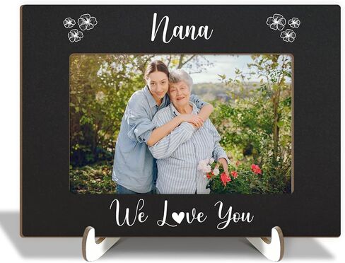 Wood Picture Frame with Wood Stand, Photo Frame Tabletop Display - I Love You Grandma, Shelf Desk Decor Gift for Women Grandmother Grammie, Home Decor Supplies, Fits 4x6" Horizontal -16 in Kuwait