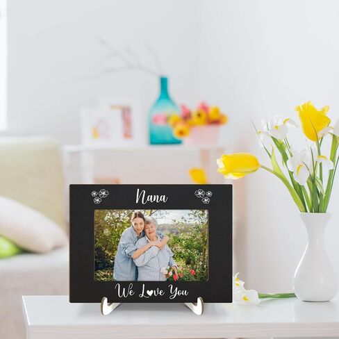 Wood Picture Frame with Wood Stand, Photo Frame Tabletop Display - I Love You Grandma, Shelf Desk Decor Gift for Women Grandmother Grammie, Home Decor Supplies, Fits 4x6" Horizontal -16 in Kuwait