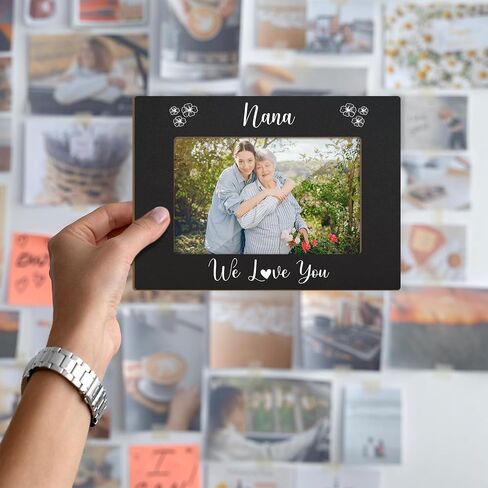 Wood Picture Frame with Wood Stand, Photo Frame Tabletop Display - I Love You Grandma, Shelf Desk Decor Gift for Women Grandmother Grammie, Home Decor Supplies, Fits 4x6" Horizontal -16 in Kuwait