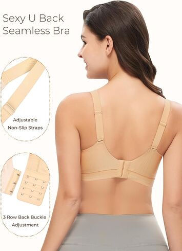 حمالة صدر لاسلكية للنساء، حمالة صدر بدون خياطة، دعم مريح، رقبة على شكل V، تغطية كاملة للنوم، حمالات صدر يومية in Kuwait