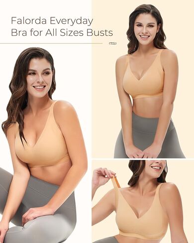 حمالة صدر لاسلكية للنساء، حمالة صدر بدون خياطة، دعم مريح، رقبة على شكل V، تغطية كاملة للنوم، حمالات صدر يومية in Kuwait