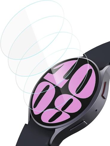 Sinoacc 4-Pack 44mm واقي شاشة لساعة Galaxy Watch 7/Galaxy Watch 6/Galaxy Watch 5/Galaxy Watch 4 44mm، غطاء فيلم واقي من الزجاج المقسى لساعة Samsung Watch 7/6/5/4 44mm واقي شاشة الساعة in Kuwait