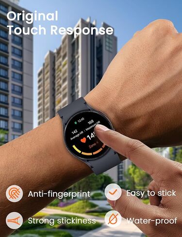 Sinoacc 4-Pack 44mm واقي شاشة لساعة Galaxy Watch 7/Galaxy Watch 6/Galaxy Watch 5/Galaxy Watch 4 44mm، غطاء فيلم واقي من الزجاج المقسى لساعة Samsung Watch 7/6/5/4 44mm واقي شاشة الساعة in Kuwait